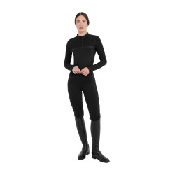 Damen-Trainingspolo Langarm mit Monogramm-Print Equestro Damen-Trainingspolo Langarm mit Monogramm-Print Equestro