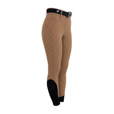 Damenreithose mit hoher Taille, Vollgrip, Equestro Monogramm Damen