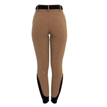 Damenreithose mit hoher Taille, Vollgrip, Equestro Monogramm Damen