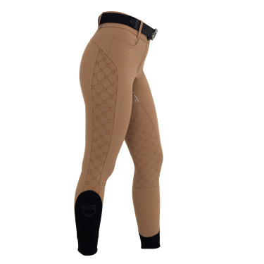Damenreithose mit hoher Taille, Vollgrip, Equestro Monogramm Damen