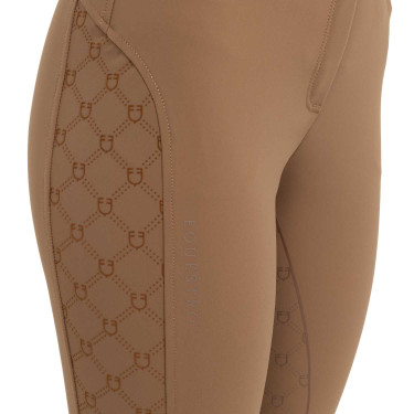 Damenreithose mit hoher Taille, Vollgrip, Equestro Monogramm Damen