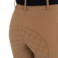 Damenreithose mit hoher Taille, Vollgrip, Equestro Monogramm Damen