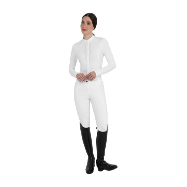 Damenreithose mit hoher Taille, Full-Grip, mit Strass Equestro Damen