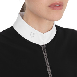 Damen-Kurzarm-Turnierpolo mit Strass Equestro Damen-Kurzarm-Turnierpolo mit Strass Equestro