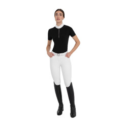 Damen-Kurzarm-Turnierpolo mit Strass Equestro Damen-Kurzarm-Turnierpolo mit Strass Equestro