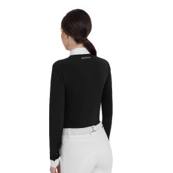 Damen-Wettkampf-Poloshirt mit langen Ärmeln und Strass von Equestro