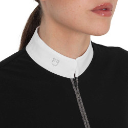 Damen-Wettkampf-Poloshirt mit langen Ärmeln und Strass von Equestro