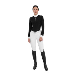 Damen-Wettkampf-Poloshirt mit langen Ärmeln und Strass von Equestro