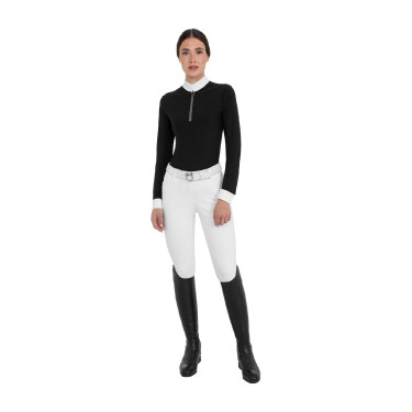 Damen-Wettkampf-Poloshirt mit langen Ärmeln und Strass von Equestro