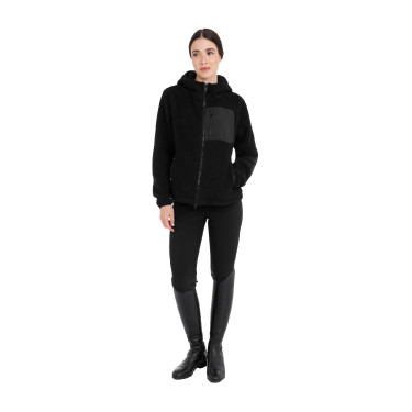 Damen-Teddyfleece-Hoodie mit Reißverschluss Equestro