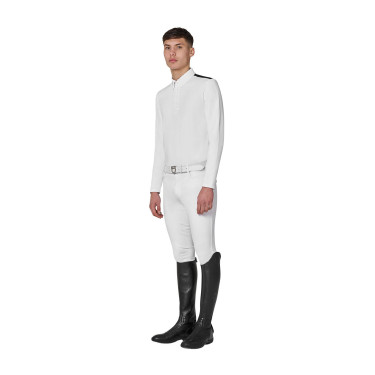 Herren-Wettkampfpolo mit langen Ärmeln und Mesh-Einsätzen Equestro Herren-Wettkampfpolo mit langen Ärmeln und Mesh-Einsätzen Equestro