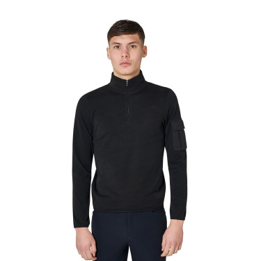 Herren-Fleecepullover mit hohem Kragen und 3/4-Reißverschluss Equestro