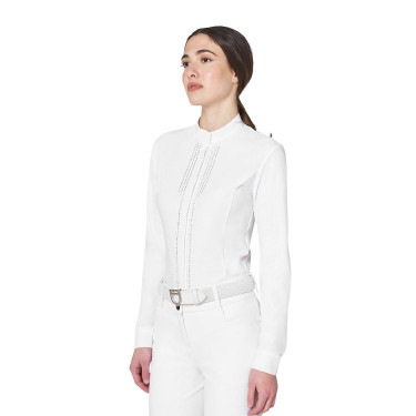 Damen-Turnierpolo in Hemdoptik mit Strass von Equestro