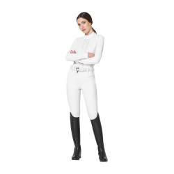 Damen-Turnierpolo in Hemdoptik mit Strass von Equestro