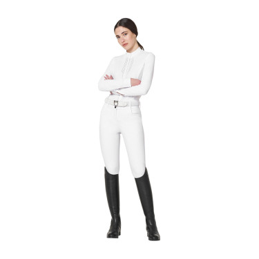 Damen-Turnierpolo in Hemdoptik mit Strass von Equestro