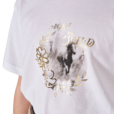 Mädchen T‑Shirt Born To Be Wild aus Baumwolle Equestro Kinder