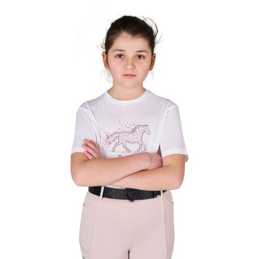 Mädchen-T-Shirt Stone Horse aus Baumwolle Equestro Kinder