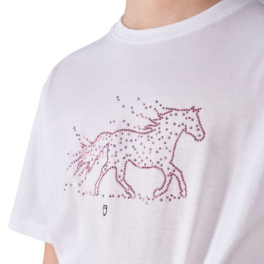 Mädchen-T-Shirt Stone Horse aus Baumwolle Equestro Kinder
