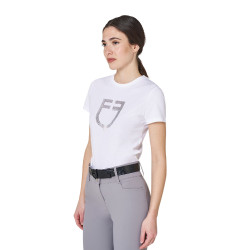 Damen-T-Shirt mit Equestro-Logo in Folie