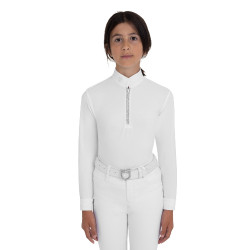 Langarm-Wettkampfpolo für Mädchen mit Strass von Equestro Kinder Langarm-Wettkampfpolo für Mädchen mit Strass von Equestro Kinder