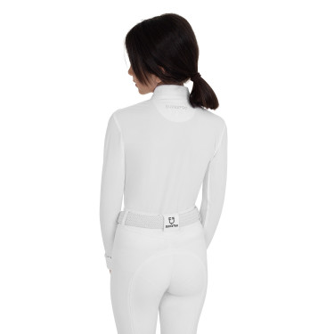 Langarm-Wettkampfpolo für Mädchen mit Strass von Equestro Kinder Langarm-Wettkampfpolo für Mädchen mit Strass von Equestro Kinder