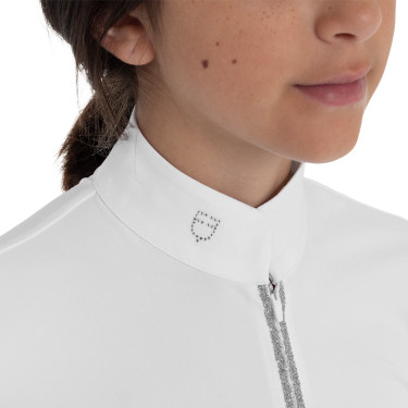 Langarm-Wettkampfpolo für Mädchen mit Strass von Equestro Kinder Langarm-Wettkampfpolo für Mädchen mit Strass von Equestro Kinder