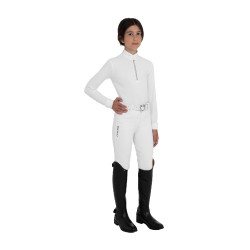 Langarm-Wettkampfpolo für Mädchen mit Strass von Equestro Kinder Langarm-Wettkampfpolo für Mädchen mit Strass von Equestro Kinder