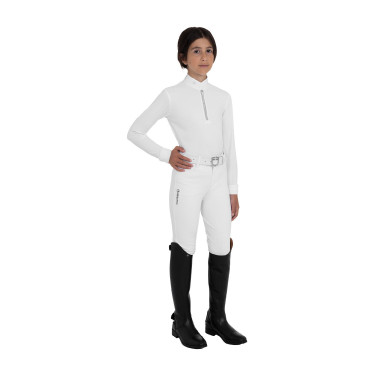 Langarm-Wettkampfpolo für Mädchen mit Strass von Equestro Kinder Langarm-Wettkampfpolo für Mädchen mit Strass von Equestro Kinder