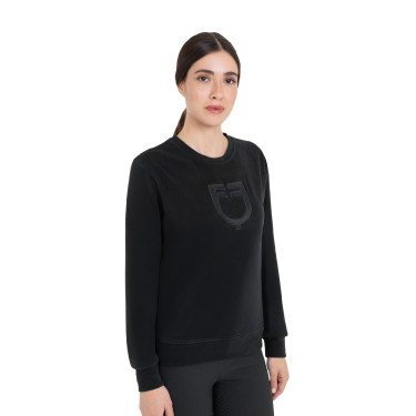 Damen-Sweatshirt mit Rundhalsausschnitt aus Fleece Equestro
