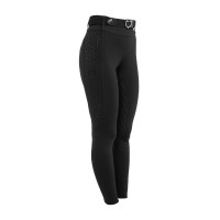 Damen-Leggings mit hoher Taille mit Gürtelschlaufen und Strass Equestro