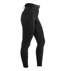 Damen-Leggings mit hoher Taille mit Gürtelschlaufen und Strass Equestro