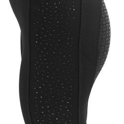 Damen-Leggings mit hoher Taille mit Gürtelschlaufen und Strass Equestro