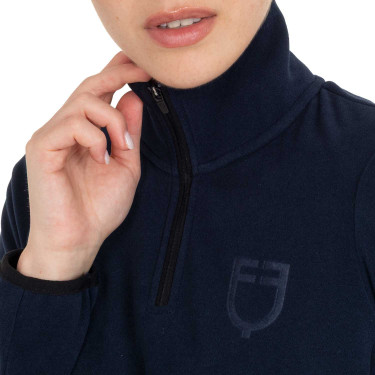 Damen-Fleece-Sweatshirt mit hohem Kragen und 3/4-Reißverschluss Equestro