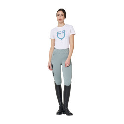 Damen-T-Shirt mit Monogramm-Logo in Samtoptik Equestro