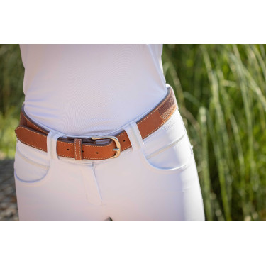 Reitgürtel aus Leder mit Pénélope Logo – Damen Reitgürtel aus Leder mit Pénélope Logo – Damen