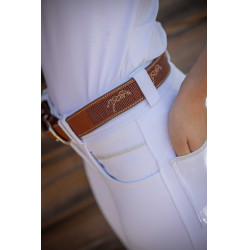 Reitgürtel aus Leder mit Pénélope Logo – Damen Reitgürtel aus Leder mit Pénélope Logo – Damen
