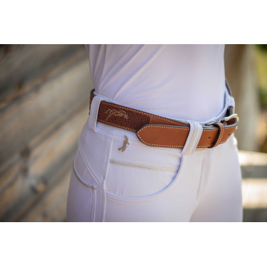 Reitgürtel aus Leder mit Pénélope Logo – Damen Reitgürtel aus Leder mit Pénélope Logo – Damen