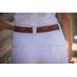 Reitgürtel aus Leder mit Pénélope Logo – Damen Reitgürtel aus Leder mit Pénélope Logo – Damen
