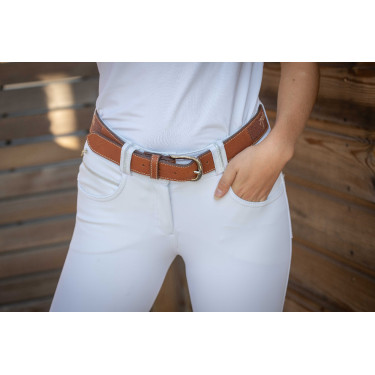 Reitgürtel aus Leder mit Pénélope Logo – Damen Reitgürtel aus Leder mit Pénélope Logo – Damen