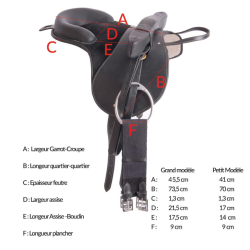 Selle bardette cuir équipée T de T Havane foncé