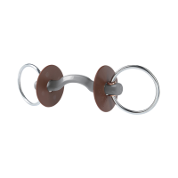 Beris Gebissstange mit Zungenfreiheit Konnex Ring 7,5 cm Weich Braun