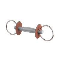 Beris Gebissstange mit Schmetterlingsmundstück, Ring 7,5 cm Weich Braun