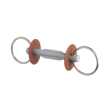 Beris Gebissstange mit Schmetterlingsmundstück, Ring 7,5 cm Weich Braun