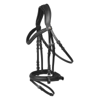 Waldhausen X-Line Trense Stockholm mit kombiniertem Reithalfter Pull Back Schwarz