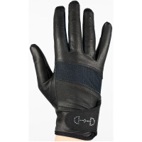 Leder- und Mesh-Handschuhe Damen Horze Schwarz Leder- und Mesh-Handschuhe Damen Horze Schwarz