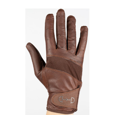 Leder- und Mesh-Handschuhe Damen Horze Braun