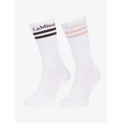 High Crew Socken 2er-Pack Weiß LeMieux