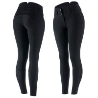 Reithose mit Lederbesatz Daniela Damen Horze Schwarz