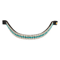 Stirnband Blue Crystal aus Leder Equestro
