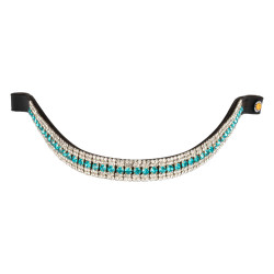 Stirnband Blue Crystal aus Leder Equestro